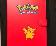Vintage Pokemon Pikachu Red 4 Pocket Card Binder Portfolio 1999 WOTC Era