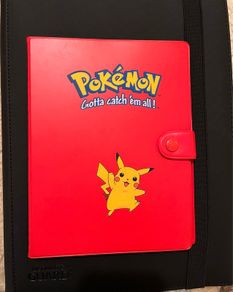 Vintage Pokemon Pikachu Red 4 Pocket Card Binder Portfolio 1999 WOTC Era