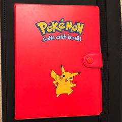 Vintage Pokemon Pikachu Red 4 Pocket Card Binder Portfolio 1999 WOTC Era