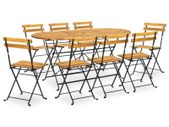 9 Piece Folding Outdoor Dining Set Solid Acacia Wood