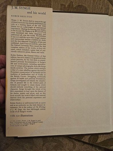 J.m. Syng And His World. With 130 Illustrations. By Robin Skelton. First Edition Large Volume Hardback With Dustjacket In Good Condition.  See Photos For Same.