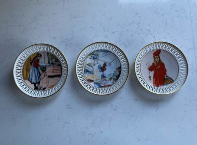 Set of 3 Bing & Grondahl Carl Larsson Porcelain Wall Plates Denmark