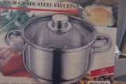 High grade stainless steel saucepan brand new