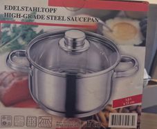 High grade stainless steel saucepan brand new