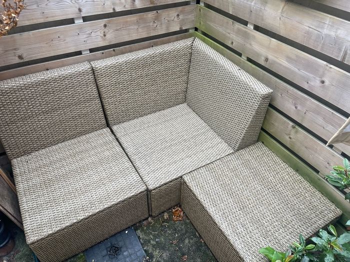 Ikea Solleron 2 seater garden chair furniture with footstool