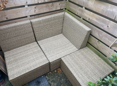 Ikea Solleron 2 seater garden chair furniture with footstool