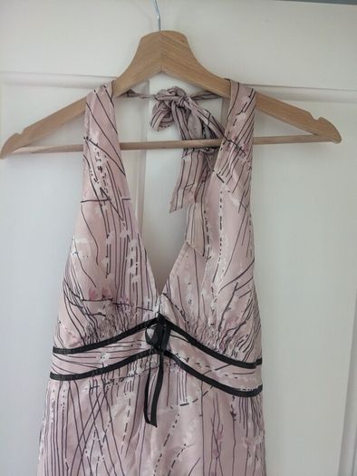 Elegant pink and brown halterneck