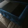 Small Rectangle Navy Velvet Ottoman Coffee Table Image 4