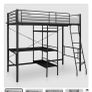 vidaXL Bunk Bed with Table without Mattress Black Metal 90x200 cm Image 4