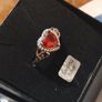 Silver Celtic twist ruby stone ring Image 2