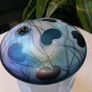 John Ditchfield Glasform Iridescent Lily Pad, Silver Frog, Signed with sticker Image 5