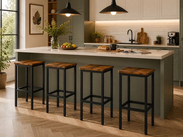 Industrial Bar Stools Set of 4
