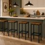 Industrial Bar Stools Set of 4 Image 2