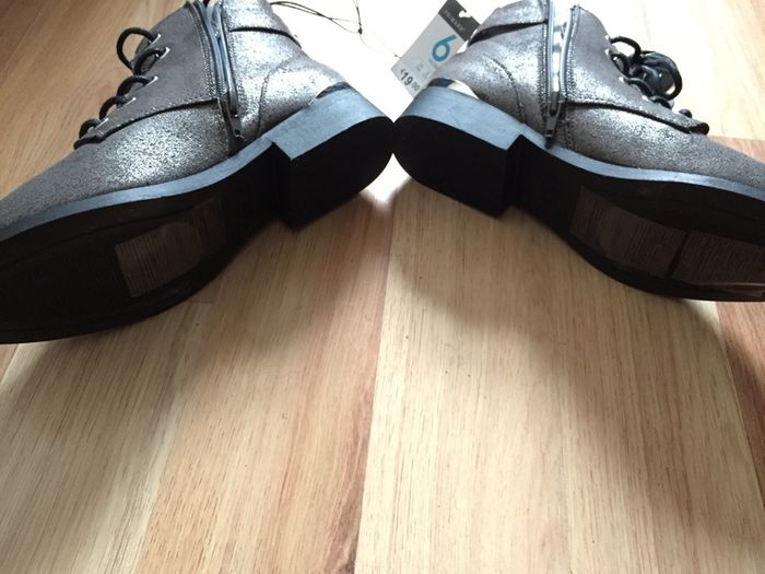 BRAND NEW with tags, Metallic Silver Flat Ankle Boots