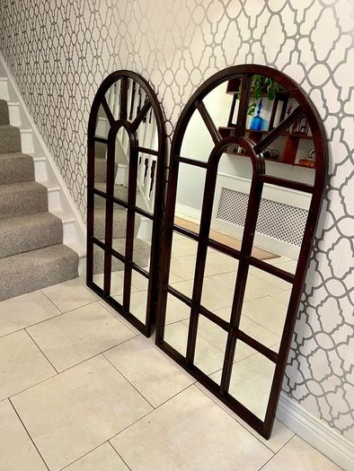 Vintage arched window mirrors