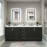 Black Bathroom Mirror with Led Lights 50x70cm, Antifog Wall Vanity Mirror Black Frame Image 2