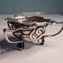 Sterling Silver three handled Irish design hammered finish bowl 1902 Image 9