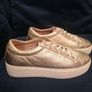 Ladies Gold leather platform shoe Image 2