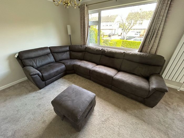 Electric Reclining Corner Sofa and foot stool