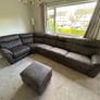 Electric Reclining Corner Sofa and foot stool Image 2