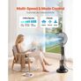 3 Wind Speeds Misting Standing Fan, Mister Cooling Fans with 3L Water Tank, Remote & Panel Control, Water Cooling Fans for Indoor, Outdoor, Garage, Patio, Living Room, 3 Modes Image 3