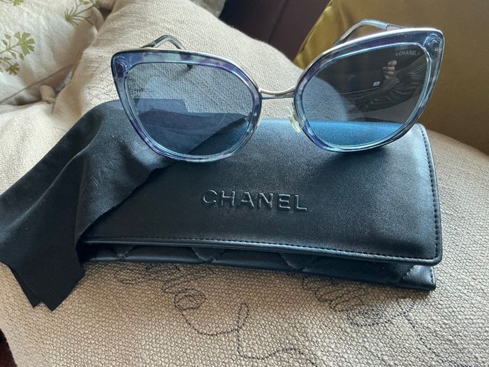 Authentic Chanel Blue Sunglasses