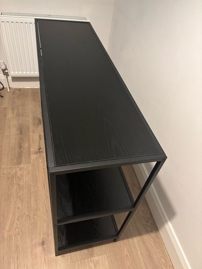 Black shelving unit