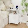 Bedside Table Set of 2, Side Table with 2 Fabric Drawers, Bedroom Bedside Cabinet with Open Storage Shelf, End Table, Nightstand for Living Room, Small Spaces, White Image 6