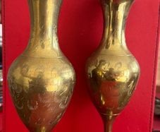 A set of 2 bronze vases