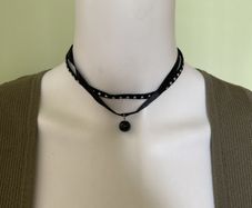 Black choker necklace-crochet