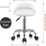 NEW SALE | Quality Leather Round Rolling Stool with Foot Rest Height Adjustable Image 3