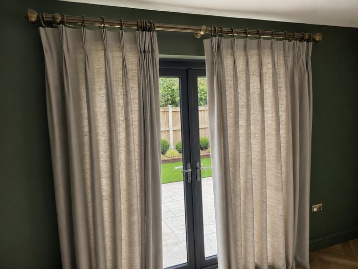 Pinch Pleat Curtains with Curtain Pole