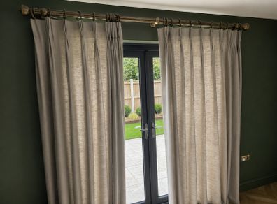 Pinch Pleat Curtains with Curtain Pole