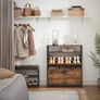 Shoe Cabinet with 2 Flaps, Storage Cabinet, Open Compartments, Adjustable Dividers, for Entrance, 10-16 Pairs, 80 x 30 x 95 cm, Rustic Brown and Black Image 3
