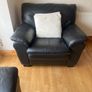 Black leather 3 piece suite Image 4