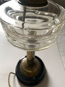 Vintage Converted Cut Glass & Brass Table Lamp  Fully Rewired