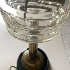Vintage Converted Cut Glass & Brass Table Lamp  Fully Rewired