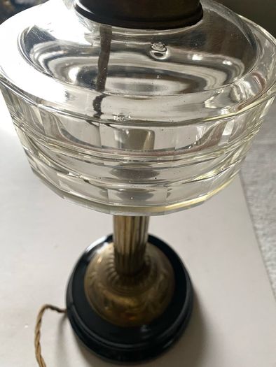 Vintage Converted Cut Glass & Brass Table Lamp  Fully Rewired