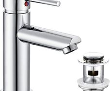 Bathroom Sink Washroom Basin Single Lever Chrome Brass Mixer Tap With Pop Up Waste