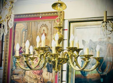 French Style 16 Arm Antique Chandelier
