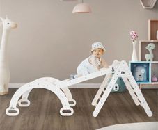Climbing toy set of 3 with climbing triangle, slide