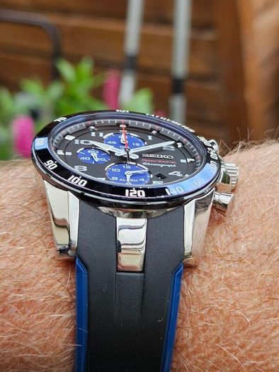Watch Seiko Sportura. Chronograph. Alarm