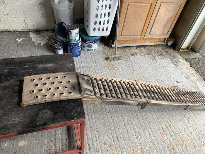 Motorcycle work bench loading ramp 3 padduch stand