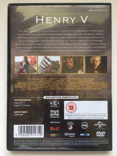 The Hollow Crown [2012] Richard II, Henry IV P.1+2 & Henry V [DVD TV Boxset]