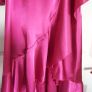 New.  Ruffle Satin Wrapover Dress. Image 4