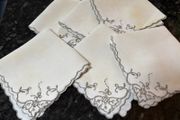 Vintage Set of 6 Embroidered Napkins