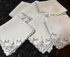 Vintage Set of 6 Embroidered Napkins