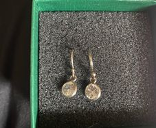 Sterling Silver Earrings with 925 Stamping & Diamond-Like Stone