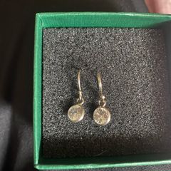 Sterling Silver Earrings with 925 Stamping & Diamond-Like Stone