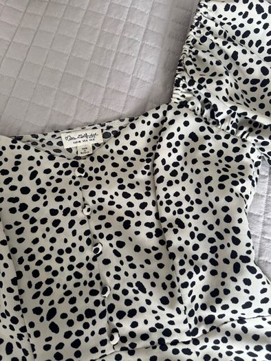Miss Selfridge Dalmatian Spot Puff Sleeve Mini Dress UK 8